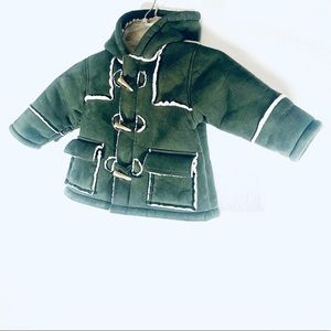 Starting Out Sage Green Faux Suede Winter Coat 18M